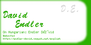 david endler business card